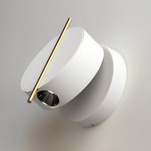 Applique murale design blanche & or – bloc rond orientable MESA